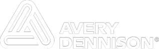 Avery Dennison logo negative white